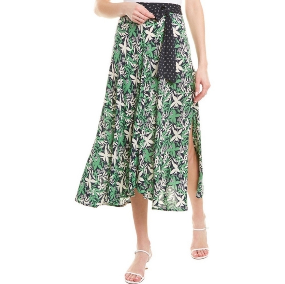 🦚Anthropologie Velvet By Graham & Spencer Susannah Wrap Midi Skirt. Size S - Picture 5 of 15